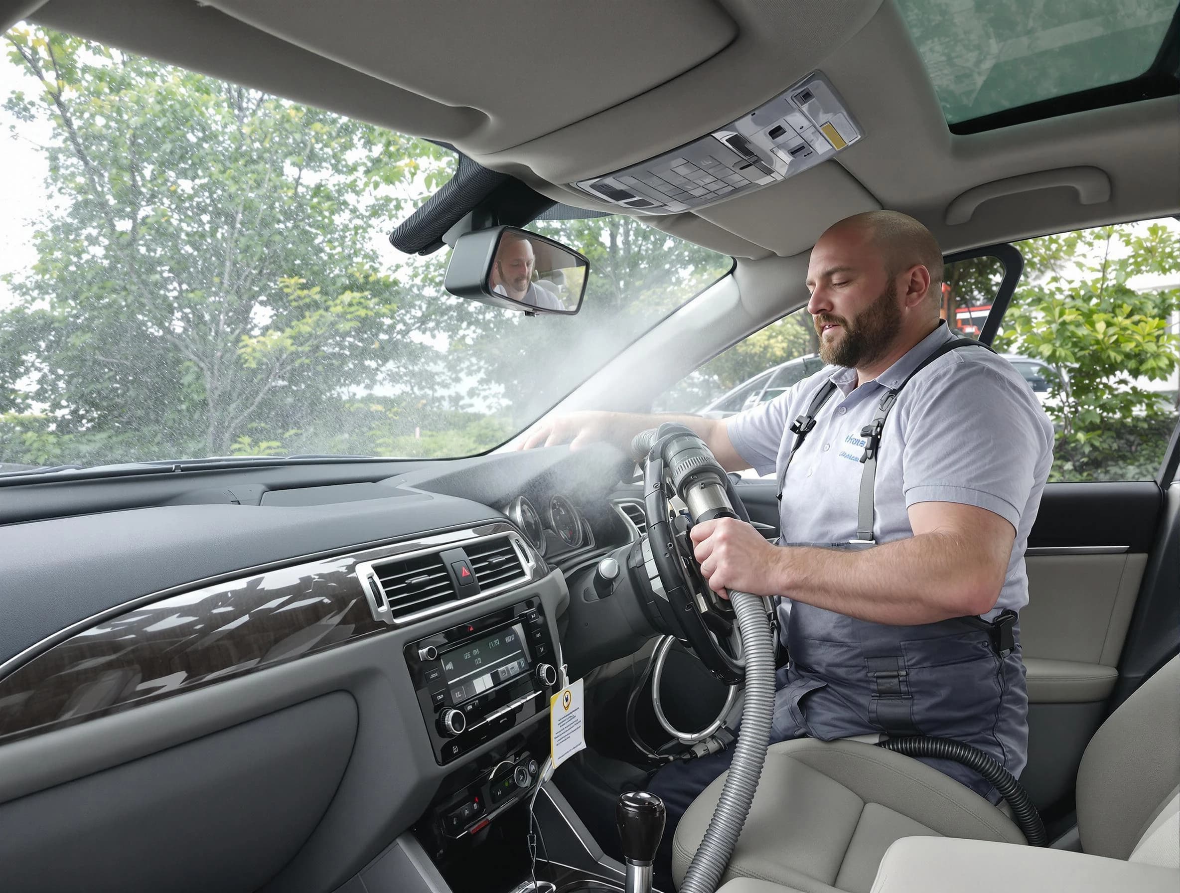 Johns Creek Air Duct Cleaning specialist performing professional car duct cleaning in Johns Creek