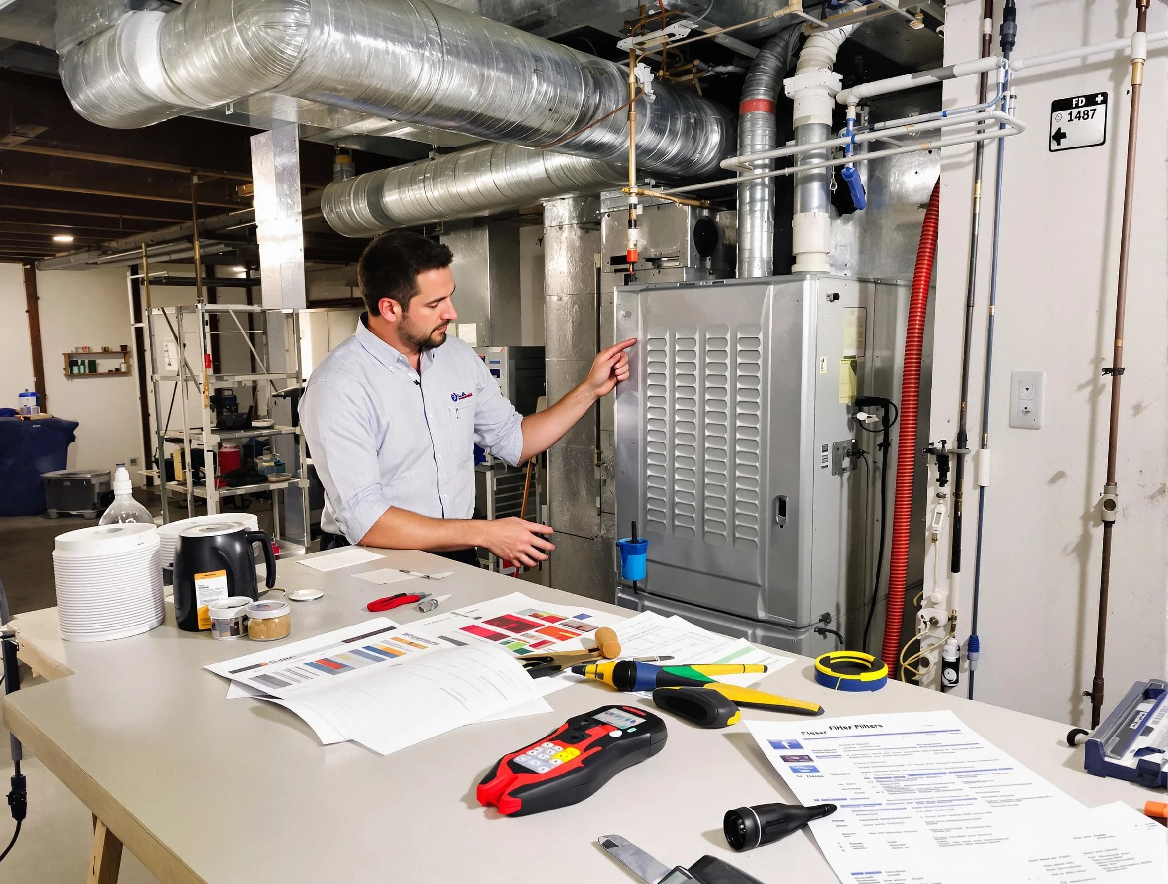 Johns Creek Air Duct Cleaning inspector conducting detailed filter system evaluation using professional diagnostic tools in Johns Creek