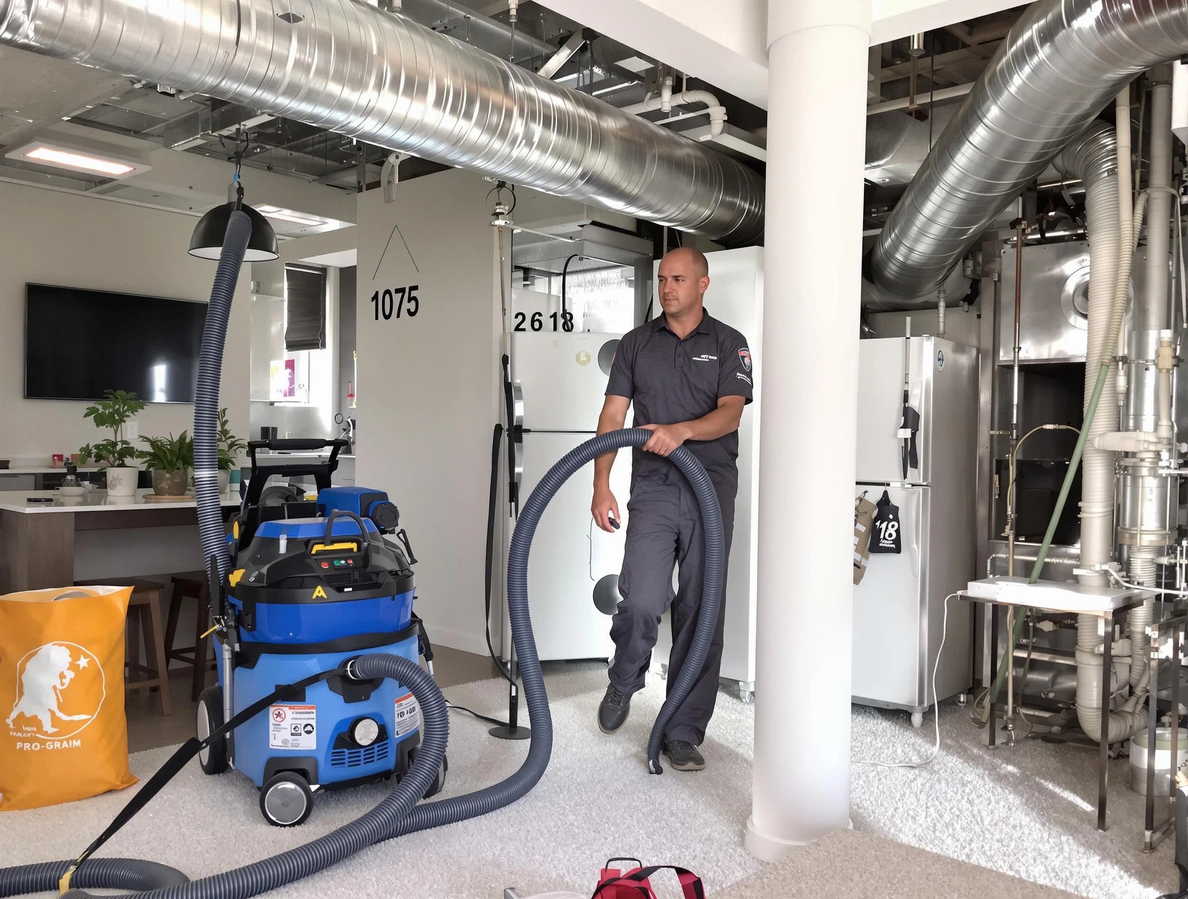 Johns Creek Air Duct Cleaning expert performing detailed indoor duct cleaning for improved air quality in Johns Creek