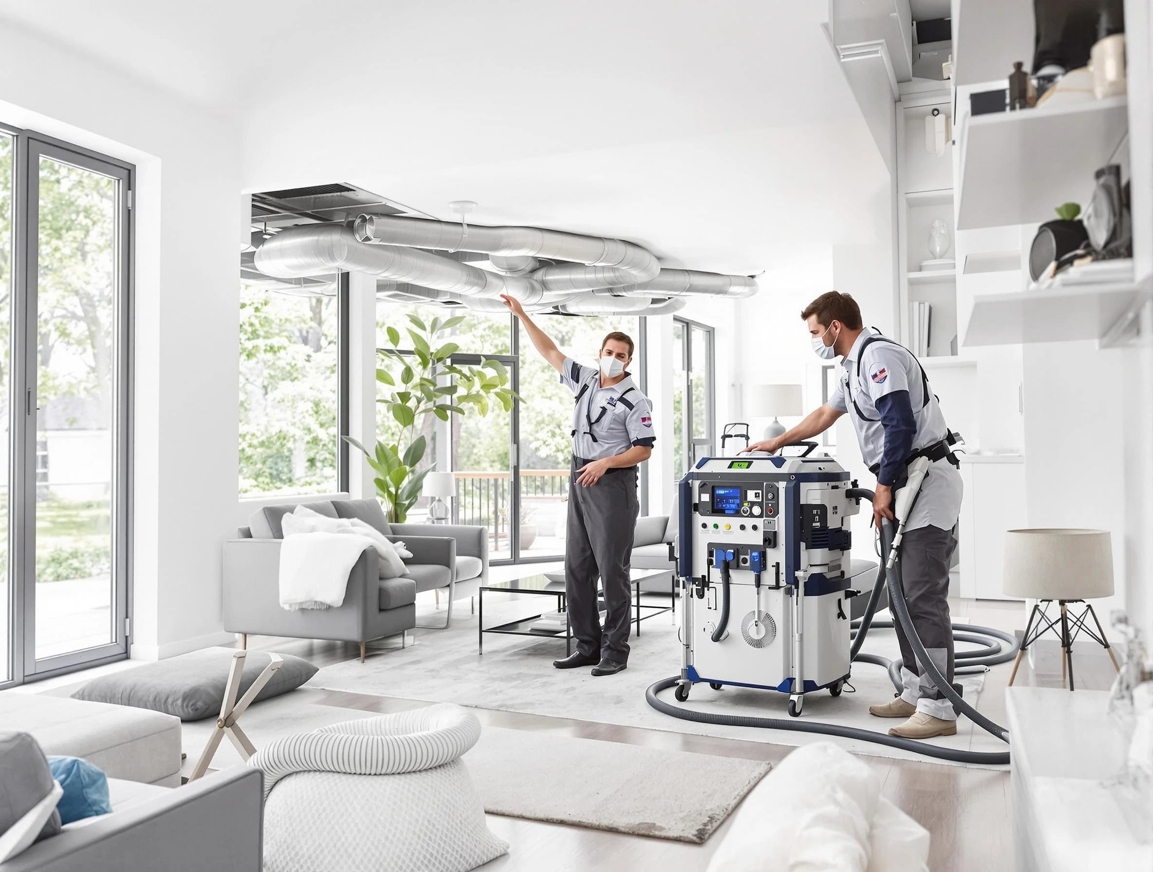 Johns Creek Air Duct Cleaning professional conducting pure air duct cleaning with state-of-the-art equipment in Johns Creek