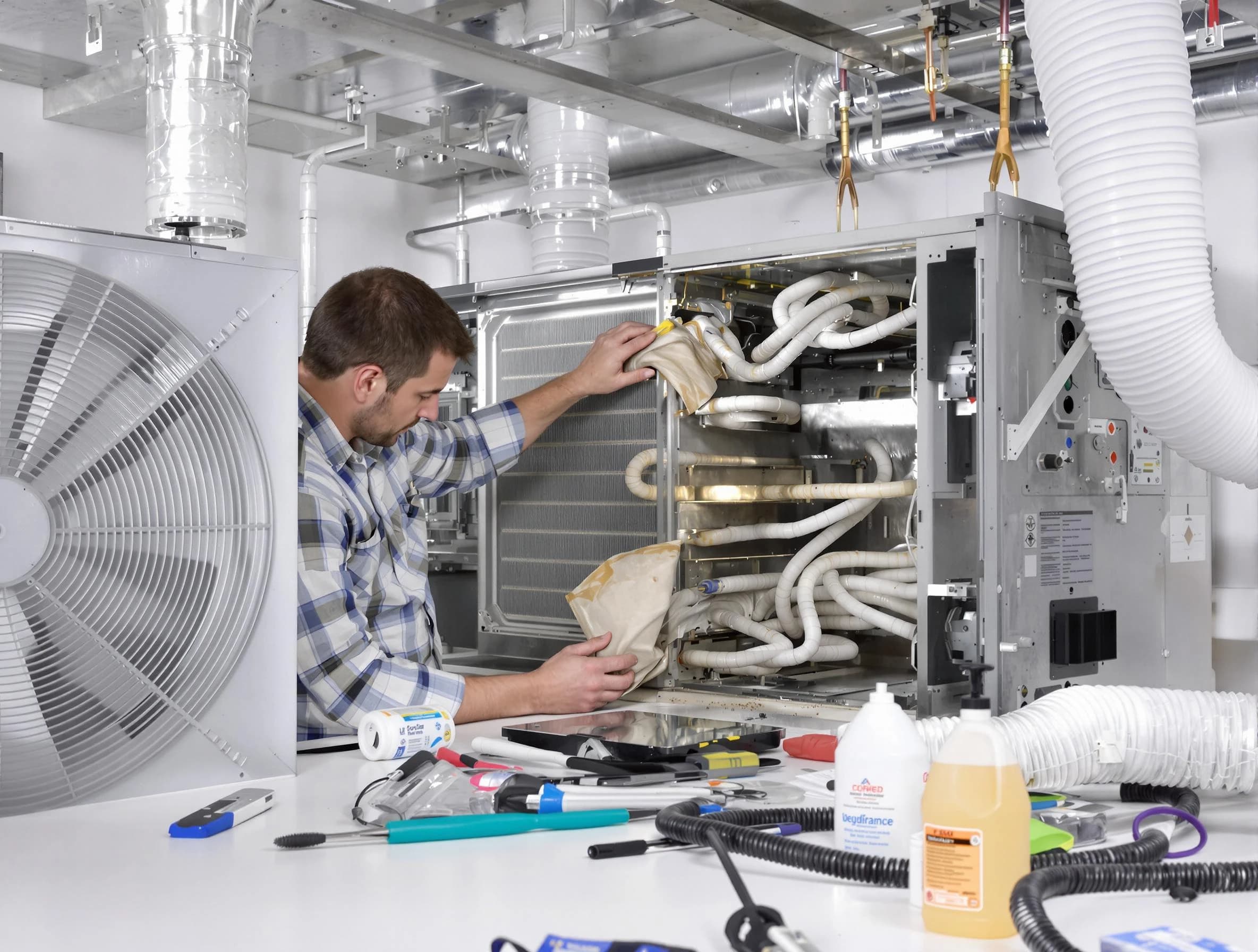 Johns Creek Air Duct Cleaning specialist performing precision AC coil cleaning in Johns Creek