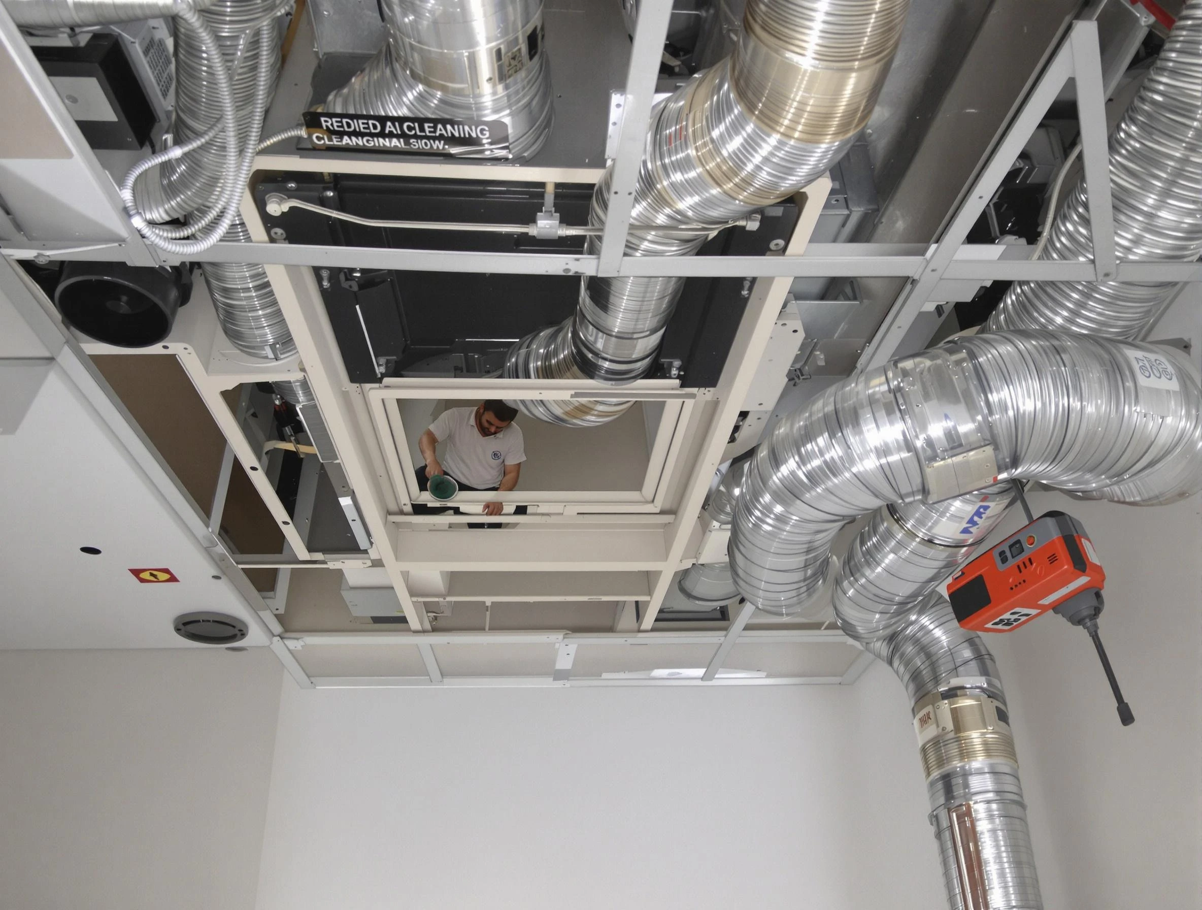 Johns Creek Air Duct Cleaning technician performing detailed central duct system cleaning in Johns Creek