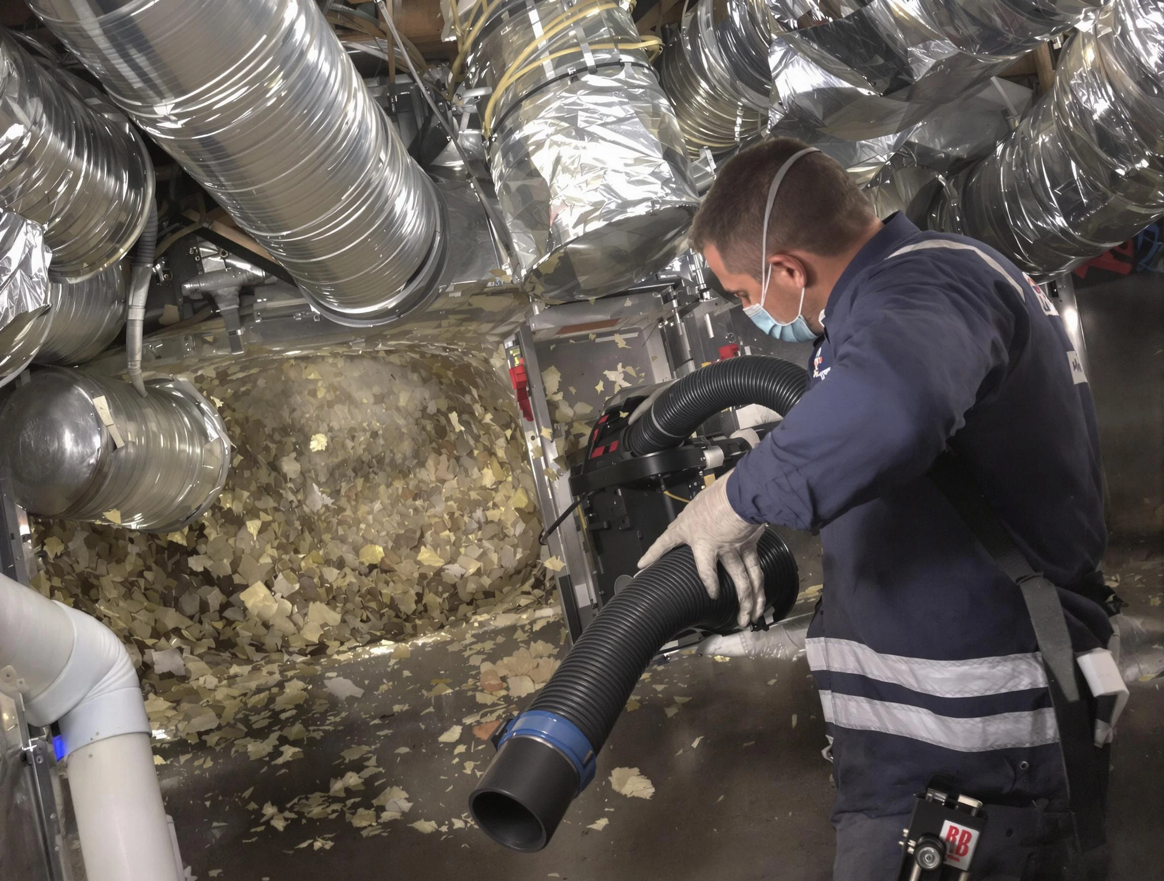 Johns Creek Air Duct Cleaning specialist operating negative pressure cleaning equipment for thorough duct maintenance in Johns Creek